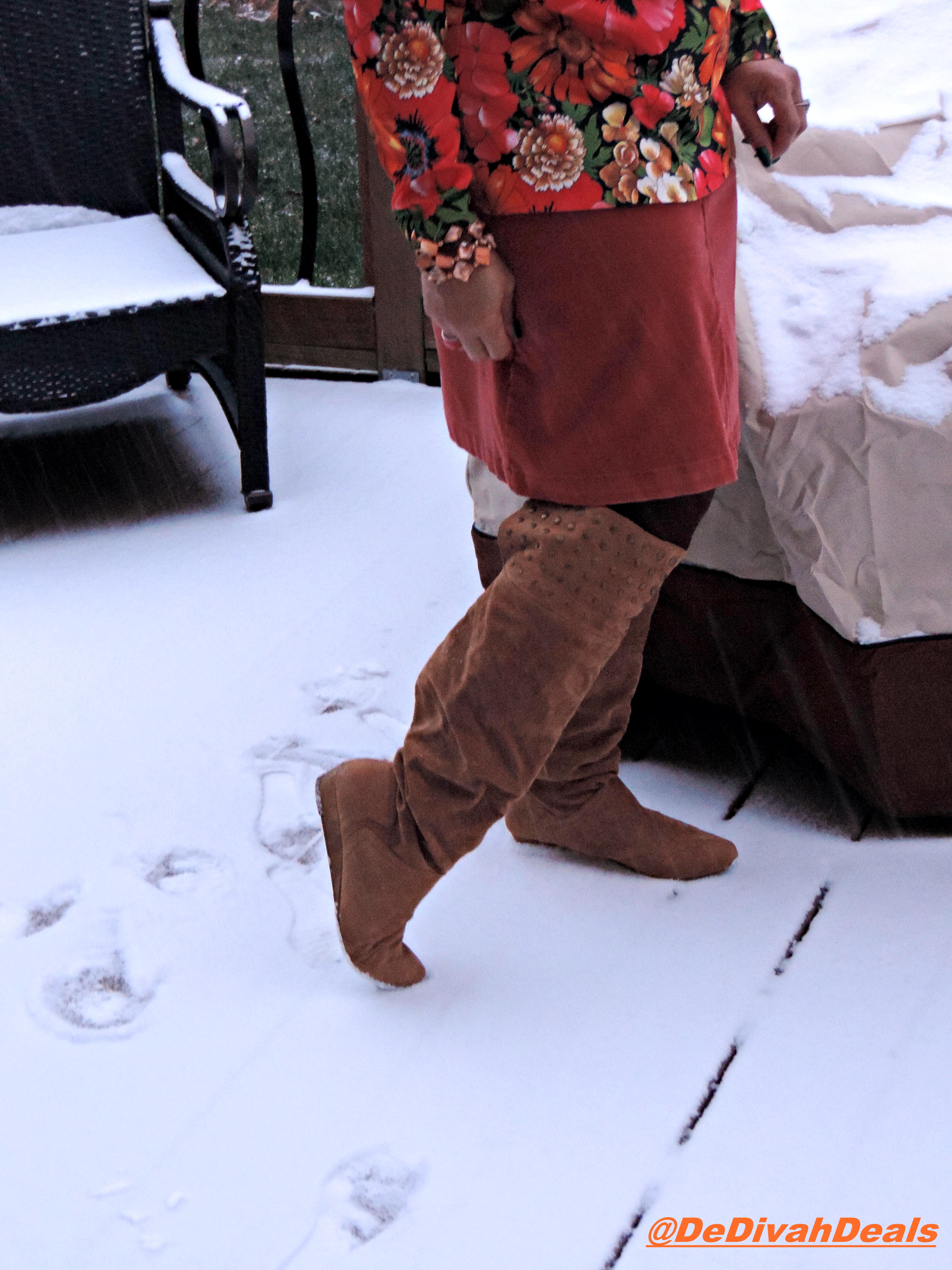 wearing suede boots in snow